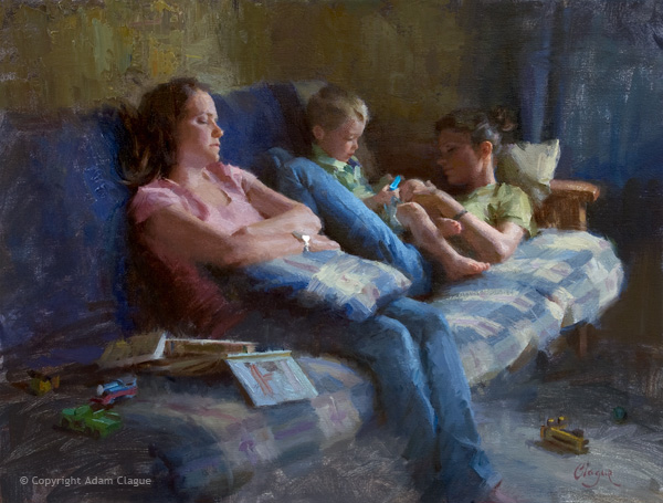 oil-painting-clague-figurative-babysitters